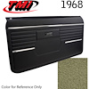 10-80408-3307 IVY/GREEN GOLD - 1968 CAMARO STANDARD DOOR PANELS OE CONCOURS SERIES PRE-ASSEMBLED COMPLETE - image 1