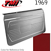 10-80409-3597 RED - 1969 CAMARO STANDARD DOOR PANELS OE CONCOURS SERIES PRE-ASSEMBLED COMPLETE - image 1