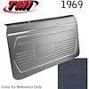 10-80409-3598 DARK BLUE - 1969 CAMARO STANDARD DOOR PANELS OE CONCOURS SERIES PRE-ASSEMBLED COMPLETE - image 1