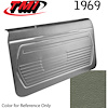 10-80409-3603 MEDIUM GREEN - 1969 CAMARO STANDARD DOOR PANELS OE CONCOURS SERIES PRE-ASSEMBLED COMPLETE - image 1