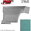 10-8138-3046 TURQUOISE METALLIC - 1968 CAMARO CONVERTIBLE STANDARD REAR QUARTER TRIM PANELS OE GOLD SERIES W/ BEVELED PLEATS - image 1