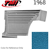 10-8138-3297 MEDIUM BLUE METALLIC - 1968 CAMARO CONVERTIBLE STANDARD REAR QUARTER TRIM PANELS OE GOLD SERIES W/ BEVELED PLEATS - image 1