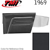 10-8139-2295 BLACK - 1969 CAMARO CONVERTIBLE STANDARD REAR QUARTER TRIM PANELS OE GOLD SERIES W/ BEVELED PLEATS - image 1