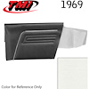 10-8139-2305 IVORY/BRIGHT WHITE - 1969 CAMARO CONVERTIBLE STANDARD REAR QUARTER TRIM PANELS OE GOLD SERIES W/ BEVELED PLEATS - image 1