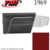 10-8139-3597 RED - 1969 CAMARO CONVERTIBLE STANDARD REAR QUARTER TRIM PANELS OE GOLD SERIES W/ BEVELED PLEATS - image 1