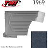 10-8139-3598 DARK BLUE - 1969 CAMARO CONVERTIBLE STANDARD REAR QUARTER TRIM PANELS OE GOLD SERIES W/ BEVELED PLEATS - image 1