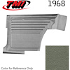 10-8139-3603 MEDIUM GREEN - 1969 CAMARO CONVERTIBLE STANDARD REAR QUARTER TRIM PANELS OE GOLD SERIES W/ BEVELED PLEATS - image 1