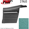 10-8148-3046 TURQUOISE METALLIC - 1968 CAMARO CONVERTIBLE STANDARD REAR QUARTER TRIM PANELS OE CONCOURS SERIES PRE-ASSEMBLED - image 1