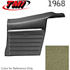 10-8148-3307 IVY/GREEN GOLD - 1968 CAMARO CONVERTIBLE STANDARD REAR QUARTER TRIM PANELS OE CONCOURS SERIES PRE-ASSEMBLED - image 1
