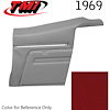 10-8149-3597 RED - 1969 CAMARO CONVERTIBLE STANDARD REAR QUARTER TRIM PANELS OE CONCOURS SERIES PRE-ASSEMBLED - image 1