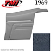 10-8149-3598 DARK BLUE - 1969 CAMARO CONVERTIBLE STANDARD REAR QUARTER TRIM PANELS OE CONCOURS SERIES PRE-ASSEMBLED - image 1