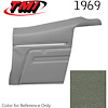 10-8149-3603 MEDIUM GREEN - 1969 CAMARO CONVERTIBLE STANDARD REAR QUARTER TRIM PANELS OE CONCOURS SERIES PRE-ASSEMBLED - image 1