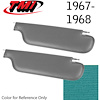 21-80407-933 TURQOUISE/AQUA - 1967 CAMARO COUPE IMPALA GRAIN VINYL - PAIR OF SUNVISORS - image 1