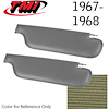 21-80407-979 IVY GOLD - 1968 CAMARO COUPE BEDFORD GRAIN VINYL - PAIR OF SUNVISORS - image 1