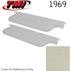 21-80409-617 WHITE - 1969 CAMARO COUPE BEDFORD GRAIN VINYL - PAIR OF SUNVISORS - image 1