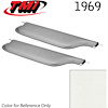 21-81407-2305 IVORY/BRIGHT WHITE - 1969 CAMARO CONVERTIBLE MADRID GRAIN UPHOLSTERY VINYL - PAIR OF SUNVISORS - image 1