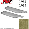 21-81407-3025 GRANADA GOLD - 1967 CAMARO CONVERTIBLE MADRID GRAIN UPHOLSTERY VINYL - PAIR OF SUNVISORS - image 1