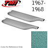 21-81407-3046 TURQUOISE METALLIC - 1967-68 CAMARO CONVERTIBLE MADRID GRAIN UPHOLSTERY VINYL - PAIR OF SUNVISORS - image 1