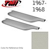 21-81407-3047 PARCHMENT/OFF WHITE - 1967 CAMARO CONVERTIBLE MADRID GRAIN UPHOLSTERY VINYL - PAIR OF SUNVISORS - image 1