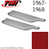 21-81407-3048 RED - 1967-68 CAMARO CONVERTIBLE MADRID GRAIN UPHOLSTERY VINYL - PAIR OF SUNVISORS - image 1
