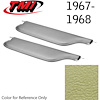 21-81407-3049 LIGHT YELLOW METALLIC - 1967-68 CAMARO CONVERTIBLE MADRID GRAIN UPHOLSTERY VINYL - PAIR OF SUNVISORS - image 1