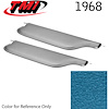21-81407-3297 MEDIUM BLUE - 1968 CAMARO CONVERTIBLE MADRID GRAIN UPHOLSTERY VINYL - PAIR OF SUNVISORS - image 1