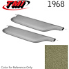 21-81407-3307 IVY/GREEN GOLD - 1968 CAMARO CONVERTIBLE MADRID GRAIN UPHOLSTERY VINYL - PAIR OF SUNVISORS - image 1