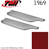 21-81407-3597 RED - 1969 CAMARO CONVERTIBLE MADRID GRAIN UPHOLSTERY VINYL - PAIR OF SUNVISORS - image 1