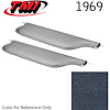 21-81407-3598 DARK BLUE - 1969 CAMARO CONVERTIBLE MADRID GRAIN UPHOLSTERY VINYL - PAIR OF SUNVISORS - image 1