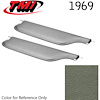 21-81407-3603 MEDIUM GREEN - 1969 CAMARO CONVERTIBLE MADRID GRAIN UPHOLSTERY VINYL - PAIR OF SUNVISORS - image 1