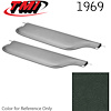 21-81407-3606 DARK GREEN METALLIC - 1969 CAMARO CONVERTIBLE MADRID GRAIN UPHOLSTERY VINYL - PAIR OF SUNVISORS - image 1