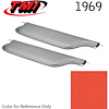 21-81407-4088 ORANGE - 1969 CAMARO CONVERTIBLE MADRID GRAIN UPHOLSTERY VINYL - PAIR OF SUNVISORS - image 1