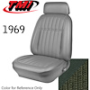 43-80109-3606-9011 DARK GREEN MADRID - 1969 CAMARO FRONT BUCKET SEATS ONLY - image 1