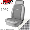 43-80129-2305-9440 IVORY/BRT. WHITE MADRID W/ BLACK & ORANGE HOUNDSTOOTH - 1969 CAMARO DELUXE FULL SET - image 1