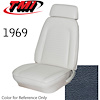 Standard Bucket Seat Upholstery for 1969 Chevy Camaro Coupe/Convertible [Dark Blue] OE #: 43-80209-3598 - image 1