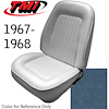43-80807-2309 BRIGHT BLUE - CAMARO 1967-68 FRONT ONLY SPORT BUCKETS SEAT UPHOLSTERY STANDARD