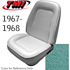 43-80807-3046 TURQOISE METALLIC - CAMARO 1967-68 FRONT ONLY SPORT BUCKETS SEAT UPHOLSTERY STANDARD - image 1