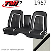 43-80907-3047-1S RED W/ BLACK STRIPE - CAMARO 1967 FRONT ONLY SPORT BUCKET SEAT UPHOLSTERY DELUXE VINYL - image 1