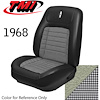 43-80908-3295-9440 PARCHMENT W/ BLK/WHT HOUNDSTOOTH - CAMARO 1968 FRONT ONLY SPORT BUCKET SEAT UPHOLSTERY DELUXE HOUNDSTOOTH - image 1