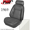 43-80909-2305-9014 IVORY / BIGHT WHITE - CAMARO 1969 FRONT ONLY SPORT BUCKET SEAT UPHOLSTERY DELUXE COMFORTWEAVE - image 1