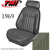 43-80909-3603-9018 MEDIUM GREEN - CAMARO 1969 FRONT ONLY SPORT BUCKET SEAT UPHOLSTERY DELUXE COMFORTWEAVE - image 1
