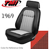 43-80909-4088-9488 Front Bucket Seat Upholstery for 1969 Chevrolet Camaro [Hugger Orange] - image 1