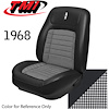 43-80928-2295-9440 Deluxe Sport Seat Upholstery Full Set 1968 Chevy Camaro [Black w/ Black Houndstooth] - image 1