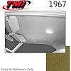 20-8057-929 GOLD - 1967 COUPE HEADLINER INCLUDES EXTRA VINYL TO COVER SAILPANELS W/O BACKBOARDS - image 1