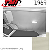 20-8058-617 WHITE - 1969 COUPE HEADLINER INCLUDES EXTRA VINYL TO COVER SAILPANELS W/O BACKBOARDS - image 1