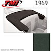 22-8107-3606 DARK GREEN - 1969 CONVERTIBLE TOP BOOT REPLACEMENT STYLE WITHOUT CLIPS - image 1