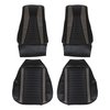 43-70002-3722-801-11 BLACK W/ GRAY STRIPE - 1971-73 MUSTANG CONVERTIBLE COUPE SPORTSROOF HI-BACK FRONT BUCKETS ONLY - image 1