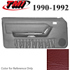10-73100-6244-6244 SCARLET RED 1990-92 - 1992 MUSTANG COUPE & HATCHBACK DOOR PANELS POWER WINDOWS WITH VINYL INSERTS - image 1