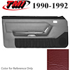 10-73101-6244-6244 SCARLET RED 1990-92 - 1993 MUSTANG COUPE & HATCHBACK DOOR PANELS POWER WINDOWS WITH VINYL INSERTS - image 1