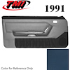 10-73101-6426-6426 CRYSTAL BLUE 1990-92 - 1994 MUSTANG COUPE & HATCHBACK DOOR PANELS POWER WINDOWS WITH VINYL INSERTS - image 1